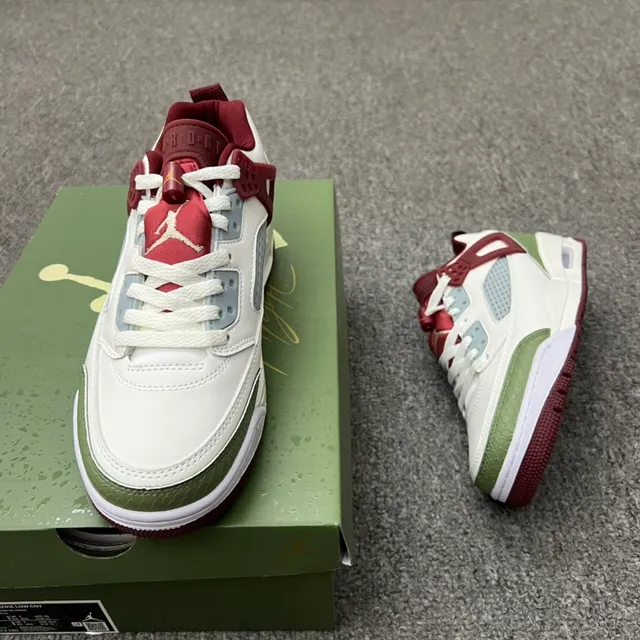 Air Jordan 4 White Maroon Olive Lifestyle Sneakers 8
