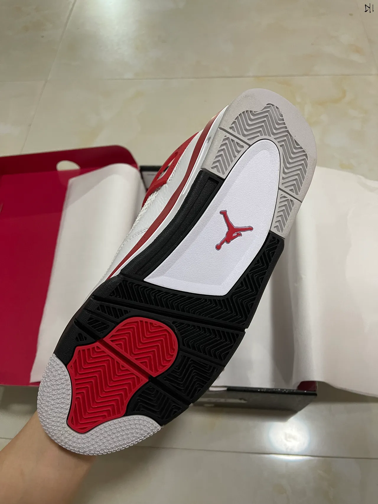 Air Jordan 4 White Red Black Basketball Shoes 6