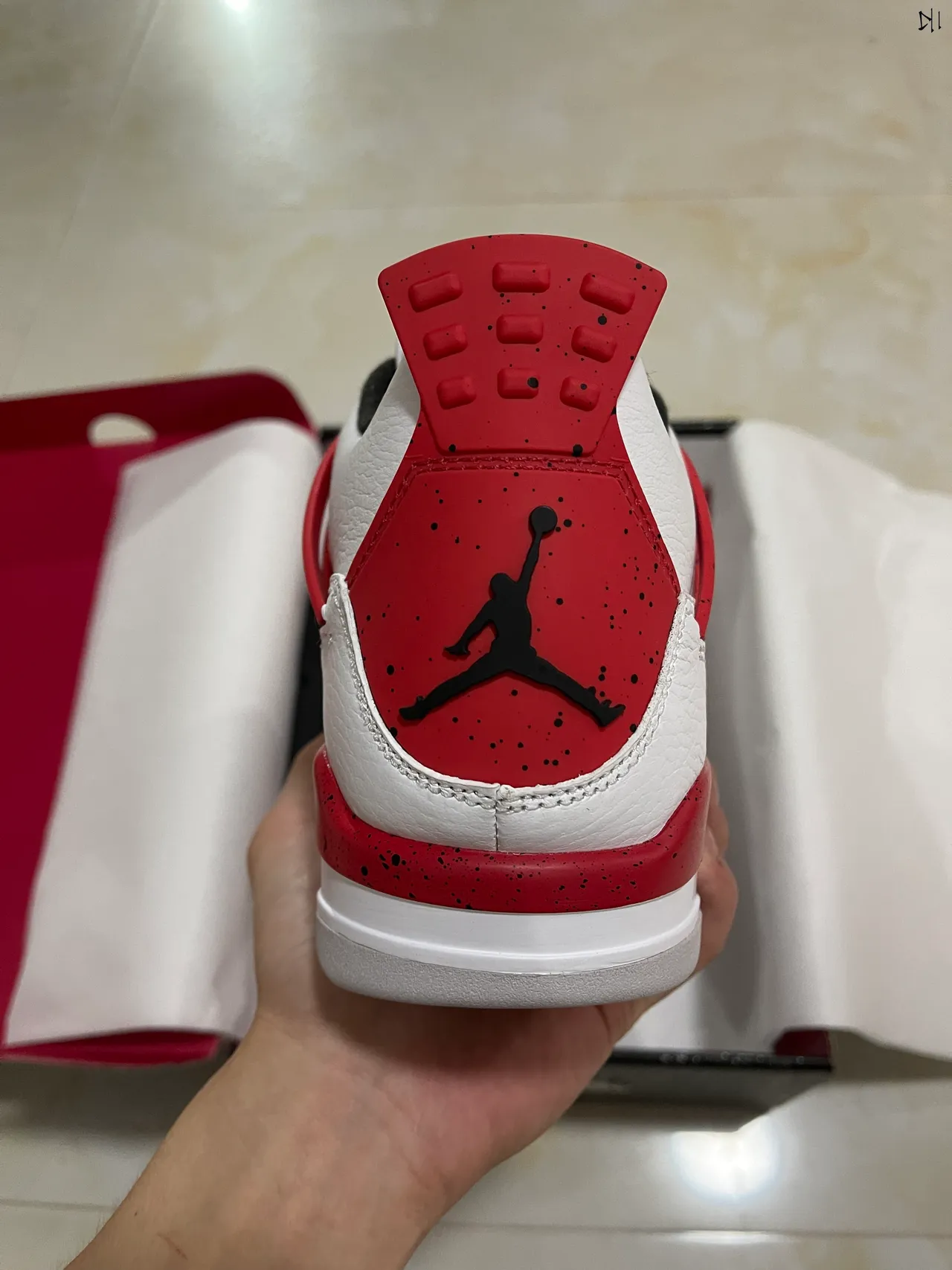 Air Jordan 4 White Red Black Basketball Shoes 7