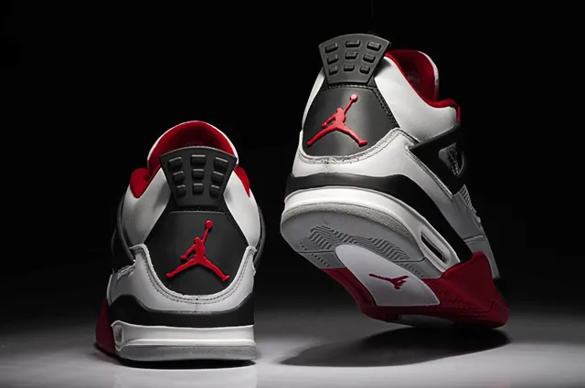 Air Jordan 4 White Red Black Basketball Shoes 2