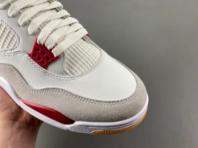 Air Jordan 4 White Red Gum Basketball Shoes 3