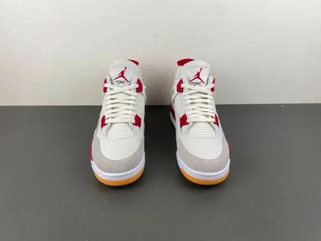 Air Jordan 4 White Red Gum Basketball Shoes 11