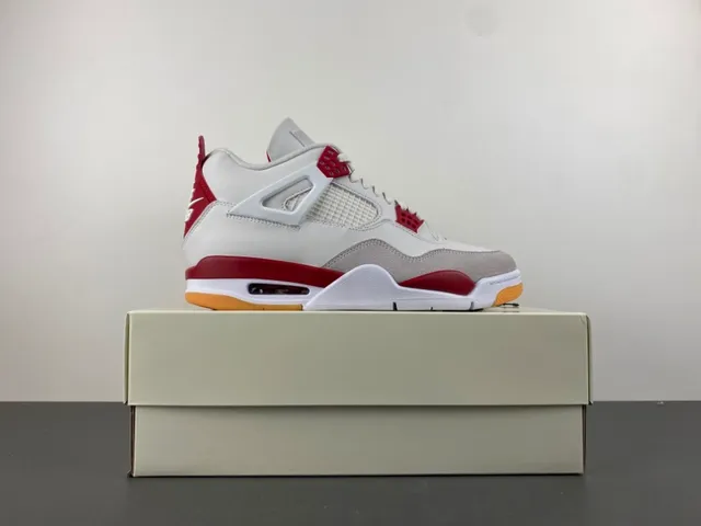 Air Jordan 4 White Red Gum Basketball Shoes 15