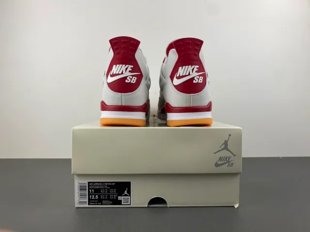Air Jordan 4 White Red Gum Basketball Shoes 17