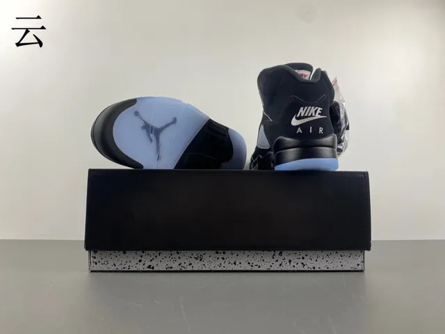 Chaussures de basketball Air Jordan 5 noir bleu clair ciment 17
