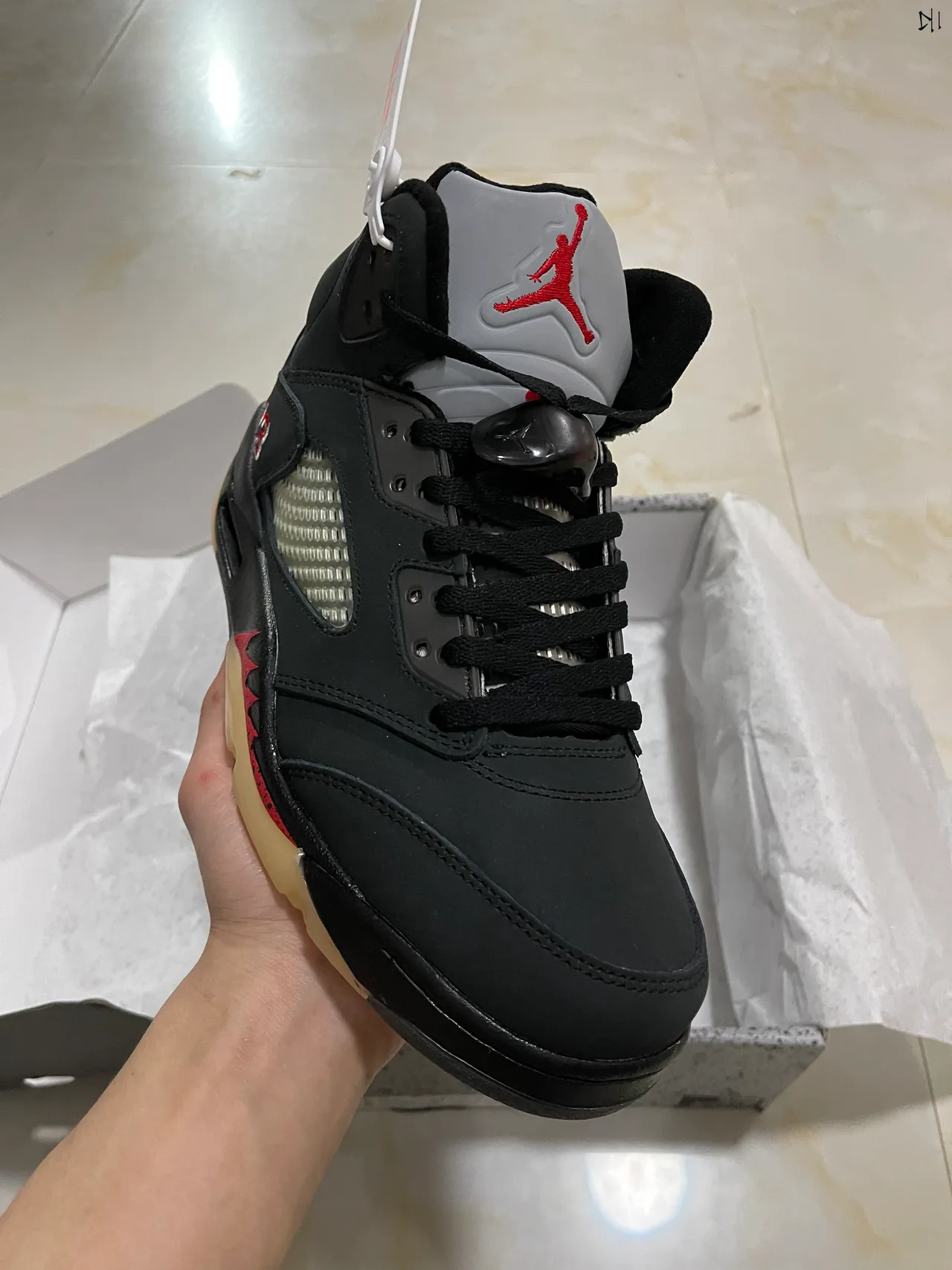 Air Jordan 5 Black Red Gum Basketball Shoes 2