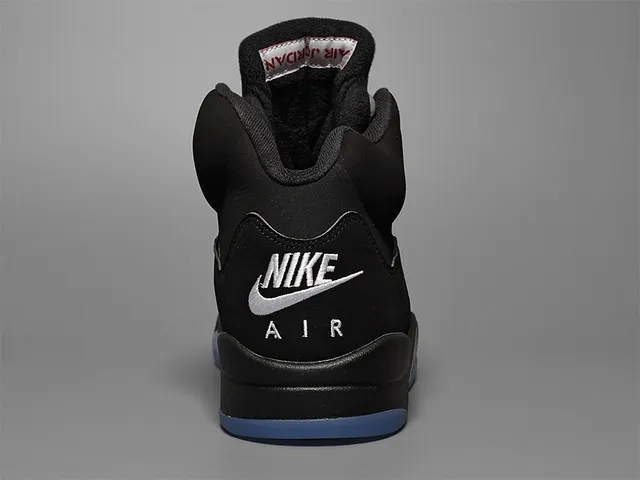 Air Jordan 5 Black White Silver Light Blue Basketball Shoes 3