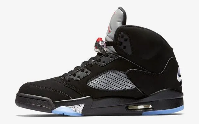 Air Jordan 5 Black White Silver Light Blue Basketball Shoes 5