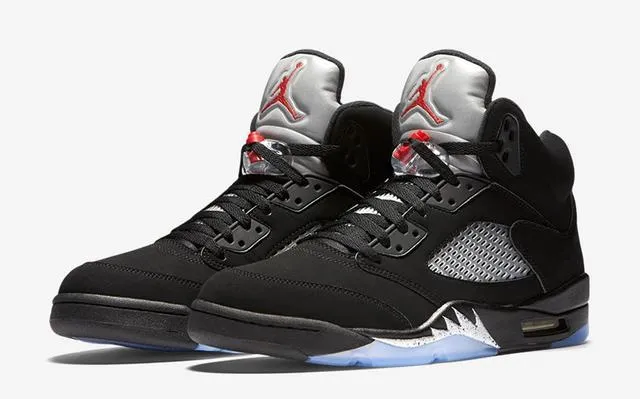 Air Jordan 5 Black White Silver Light Blue Basketball Shoes 7