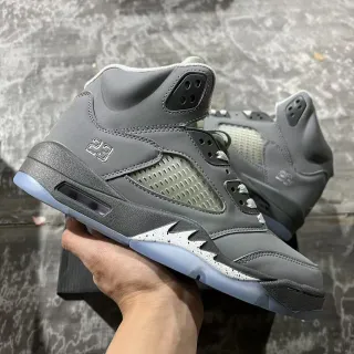 Air Jordan 5 灰蓝高帮单色篮球鞋