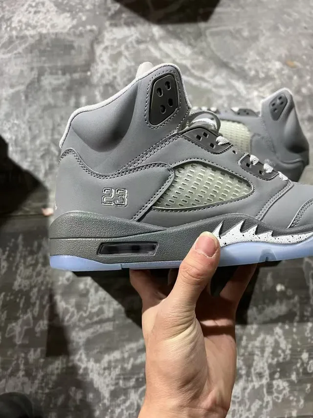 Air Jordan 5 Gray Blue High-Top Monochrome Basketball Shoes 7