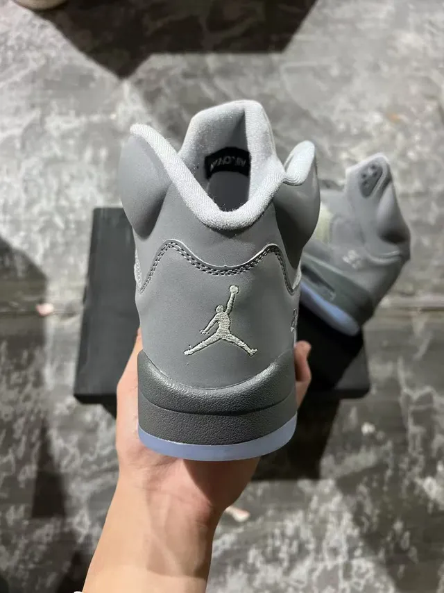 Air Jordan 5 Gray Blue High-Top Monochrome Basketball Shoes 8