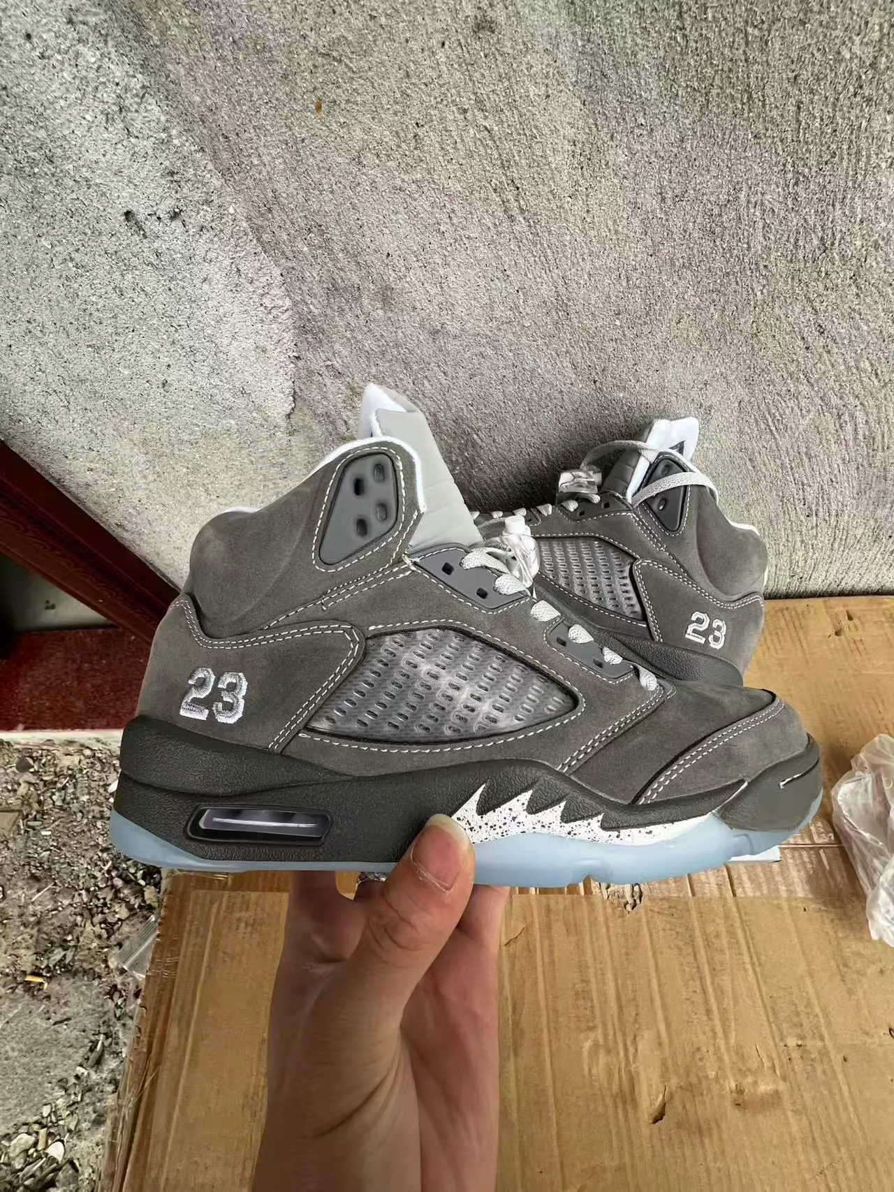 Air Jordan 5 Gray Ice Basketball Shoes 7