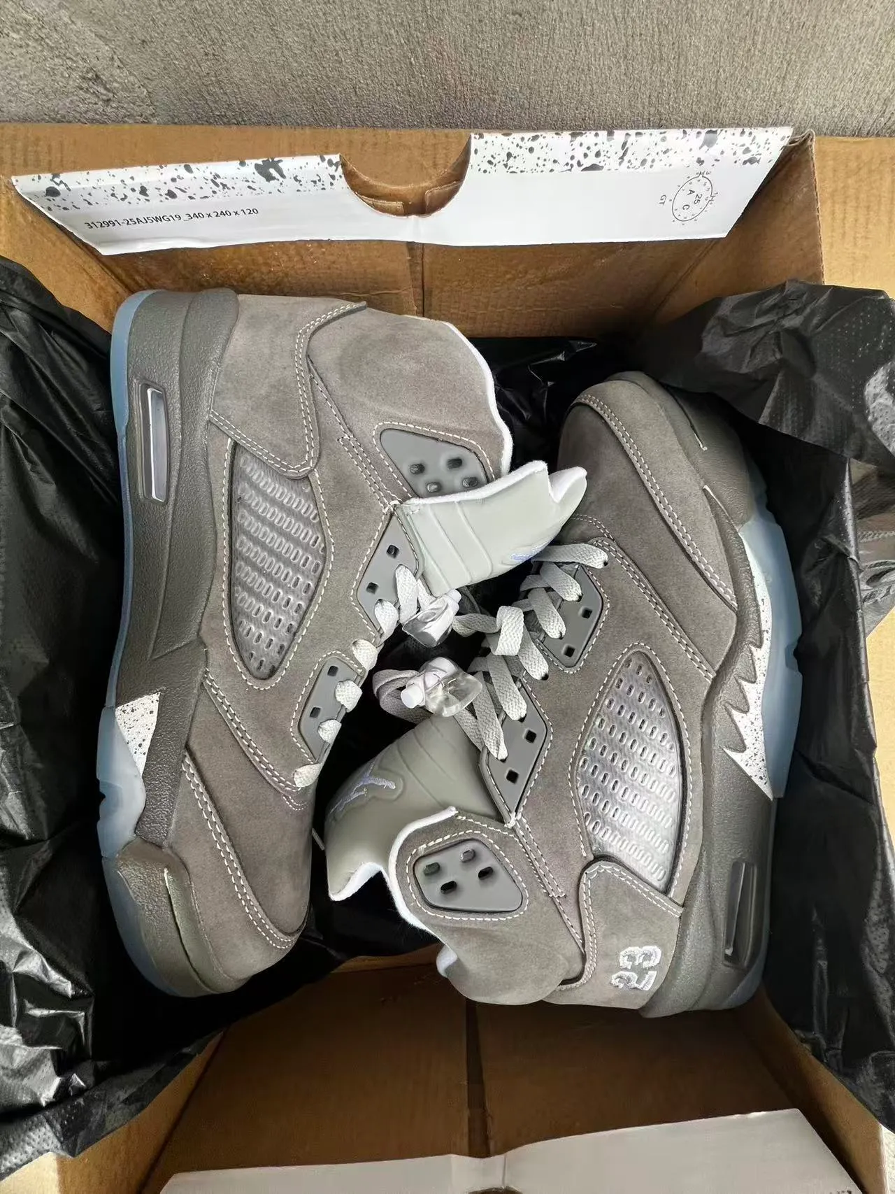 Air Jordan 5 Gray Ice Basketball Shoes 9