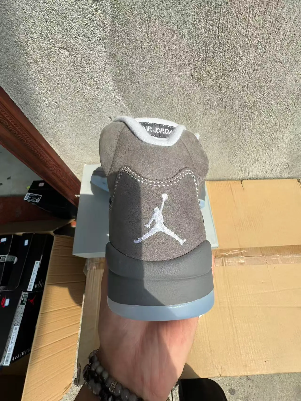 Air Jordan 5 Gray Suede High-Top Basketball Shoes 6