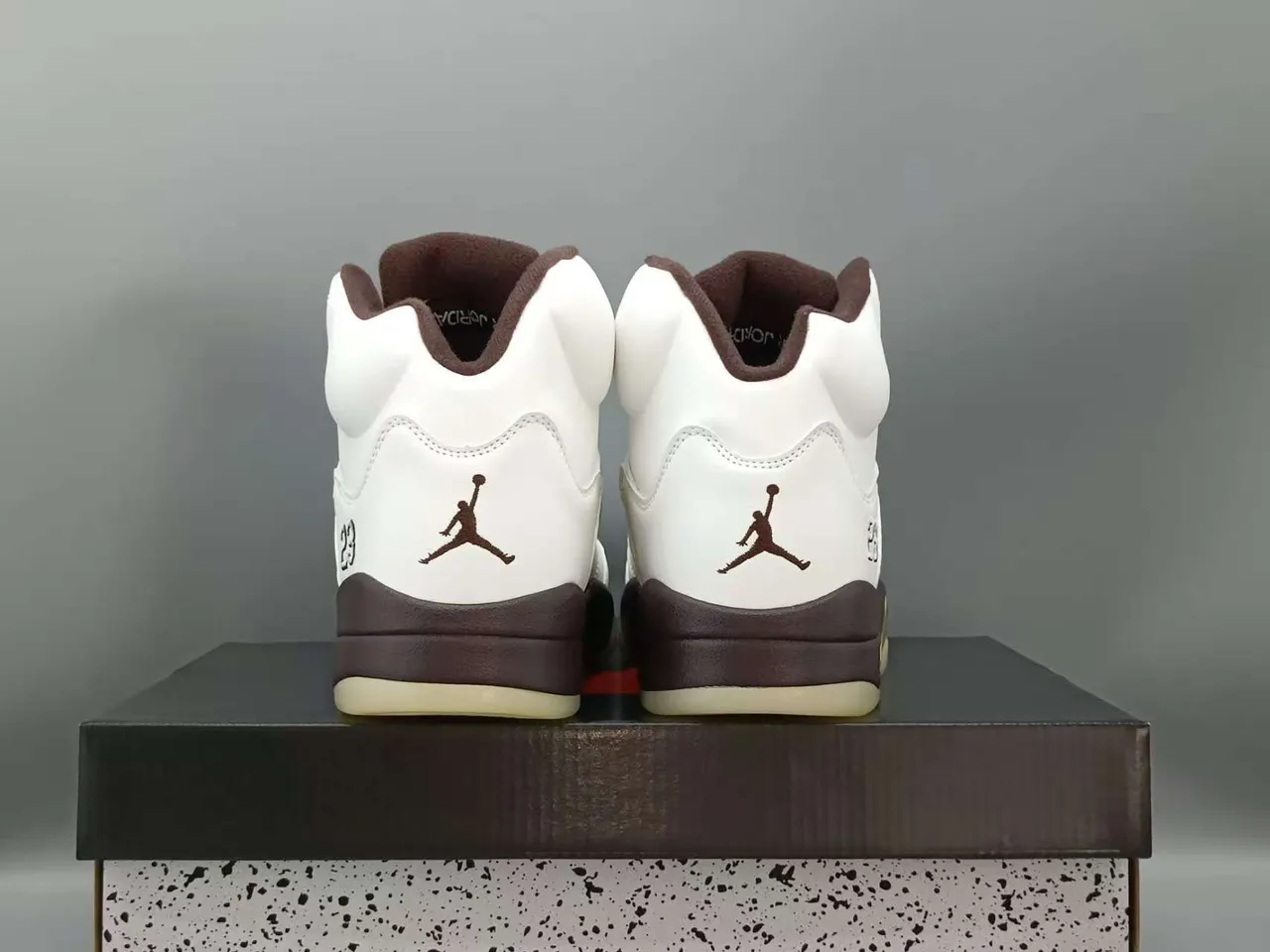 Air Jordan 5 White Brown Gold Basketball Shoes 5