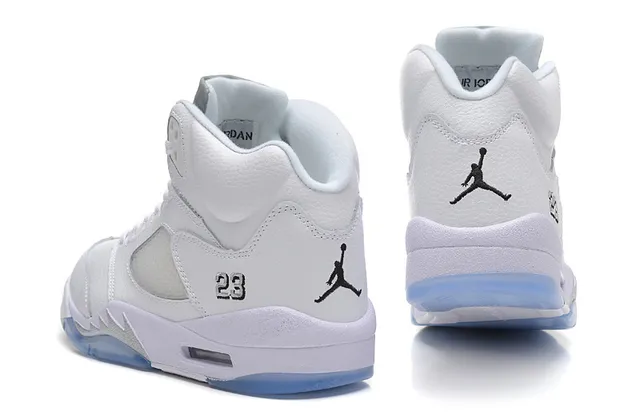 Air Jordan 5 White Light Blue Translucent Basketball Shoes 4