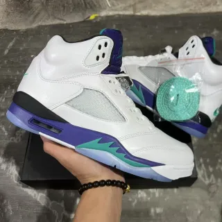 Air Jordan 5 白色紫色蓝绿色篮球鞋