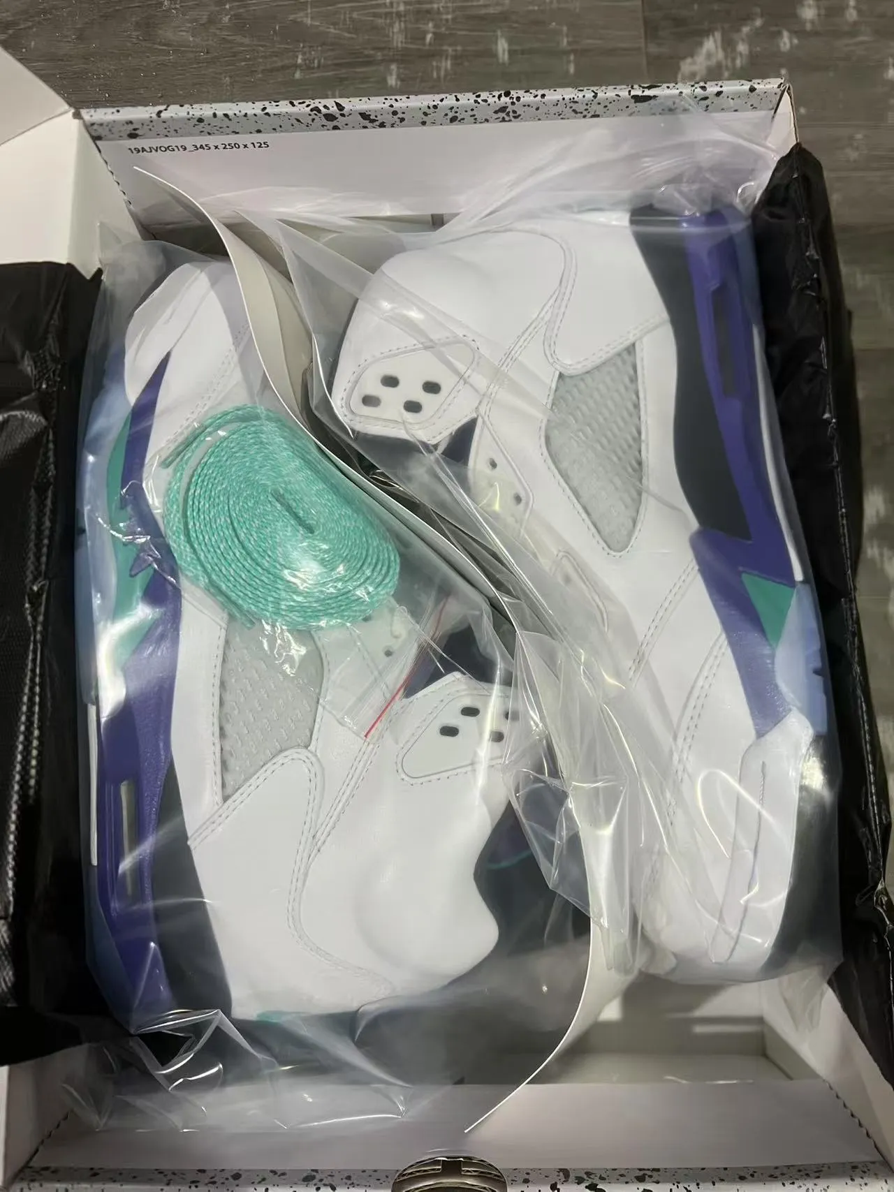 Air Jordan 5 White Purple Teal Basketball Shoes 10
