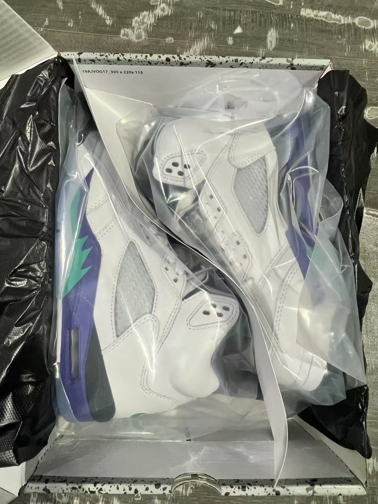 Air Jordan 5 White Purple Teal Basketball Shoes 10