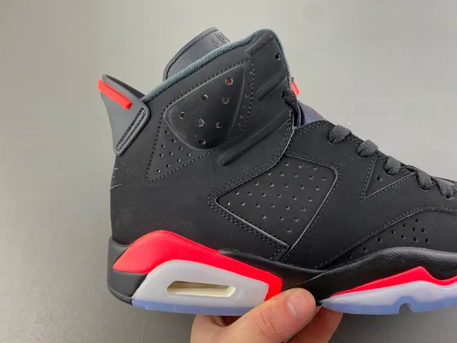 Air Jordan 6 Preto e Vermelho Tênis de Basquete 3