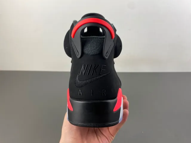 Air Jordan 6 Preto e Vermelho Tênis de Basquete 4