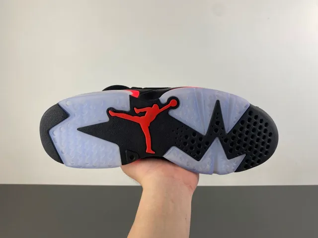 Air Jordan 6 Preto e Vermelho Tênis de Basquete 9