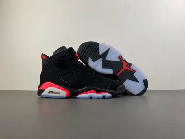 Air Jordan 6 Preto e Vermelho Tênis de Basquete 12