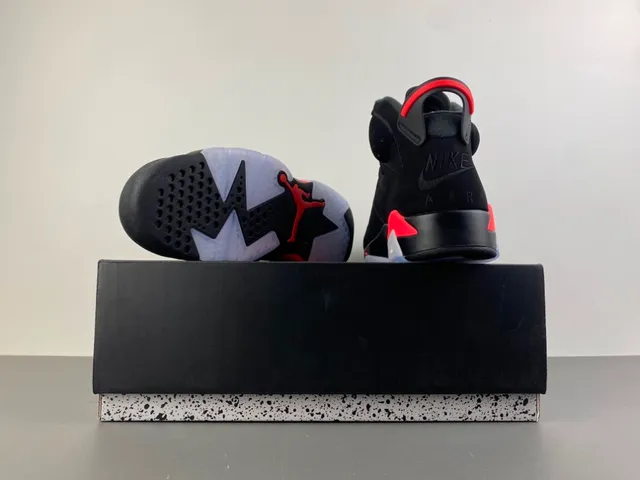 Air Jordan 6 Preto e Vermelho Tênis de Basquete 16