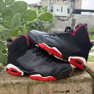 Air Jordan 6 Black Red White Basketball Shoes