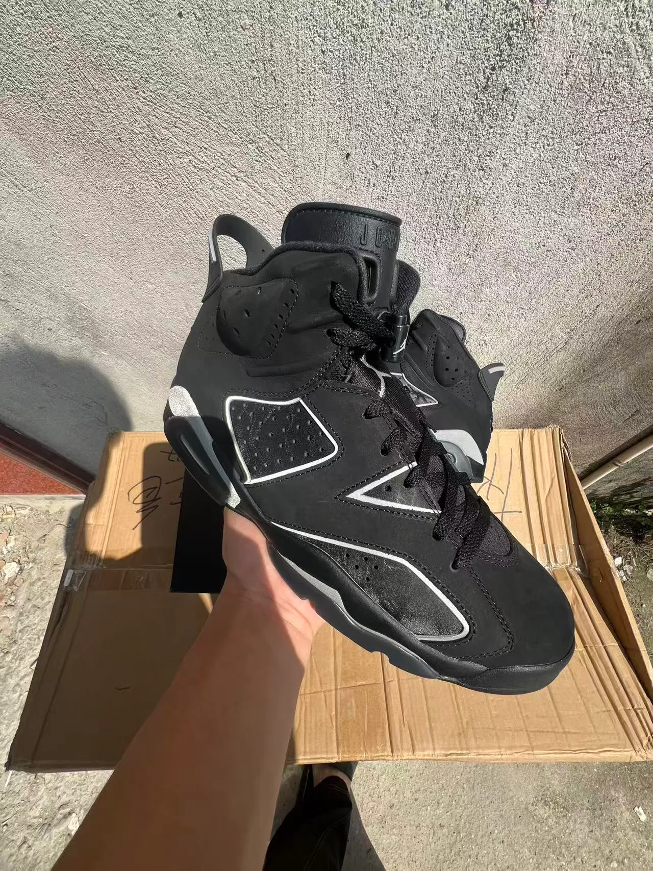 Air Jordan 6 Black Silver Basketball Shoes 2