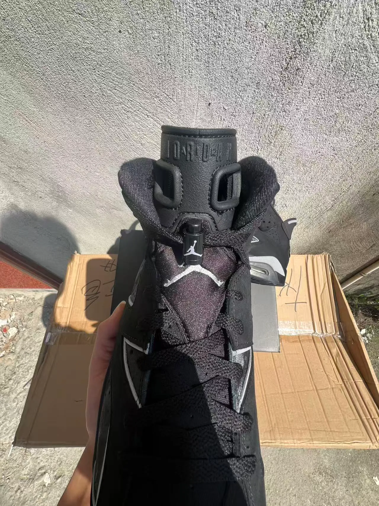 Air Jordan 6 Black Silver Basketball Shoes 4