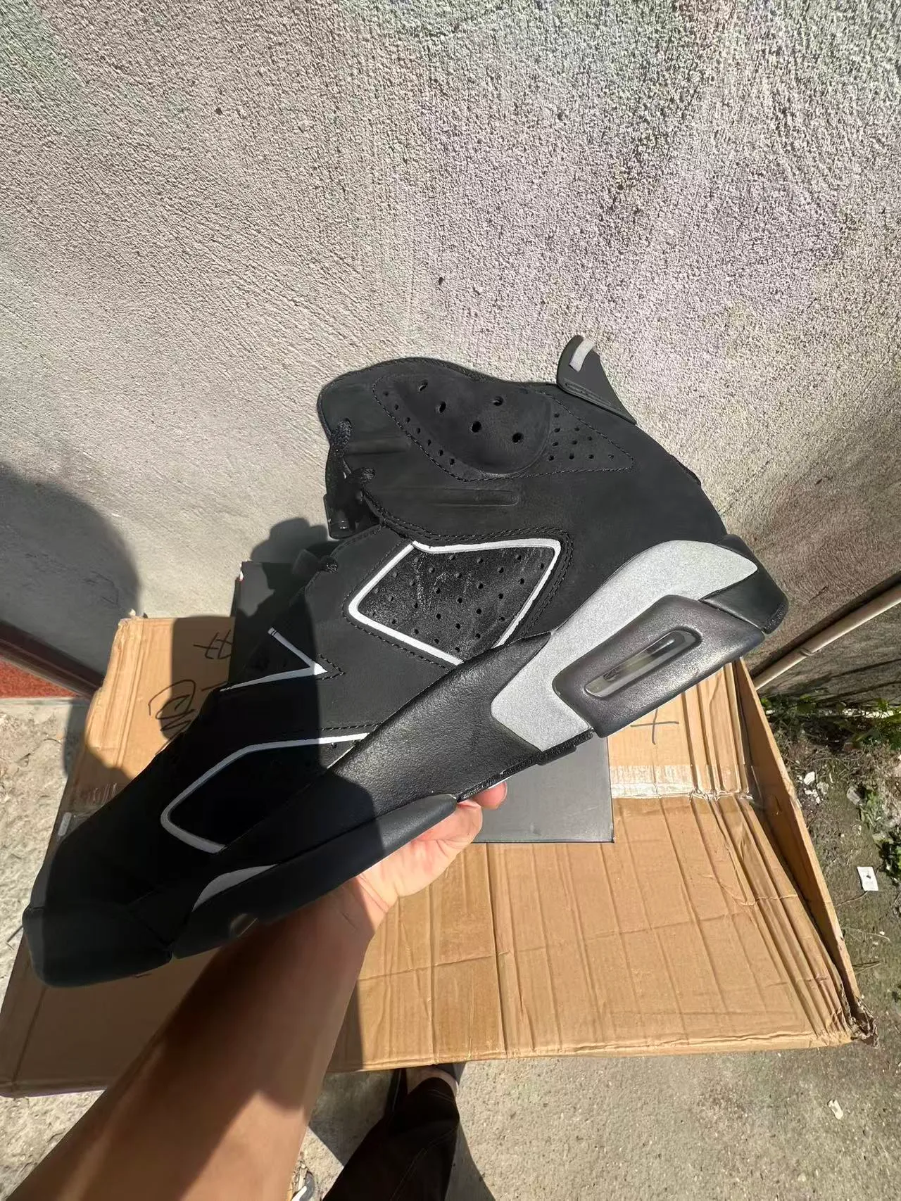 Air Jordan 6 Black Silver Basketball Shoes 5