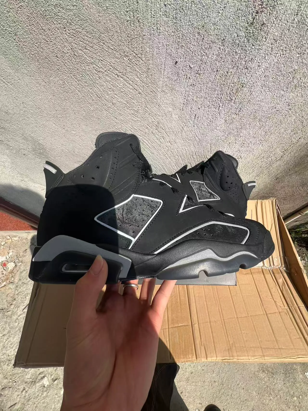 Air Jordan 6 Black Silver Basketball Shoes 7