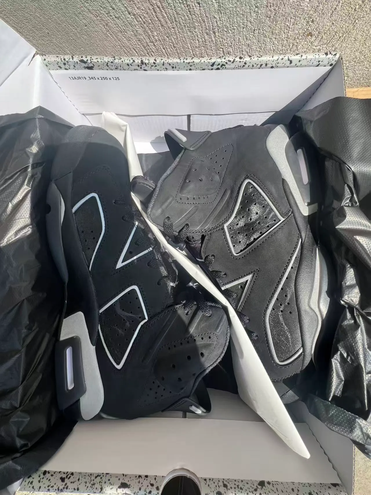Air Jordan 6 Black Silver Basketball Shoes 9