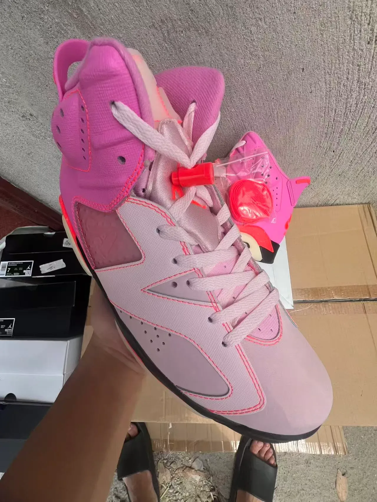 Air Jordan 6 أحذية كرة السلة وردي وبرتقالي 2