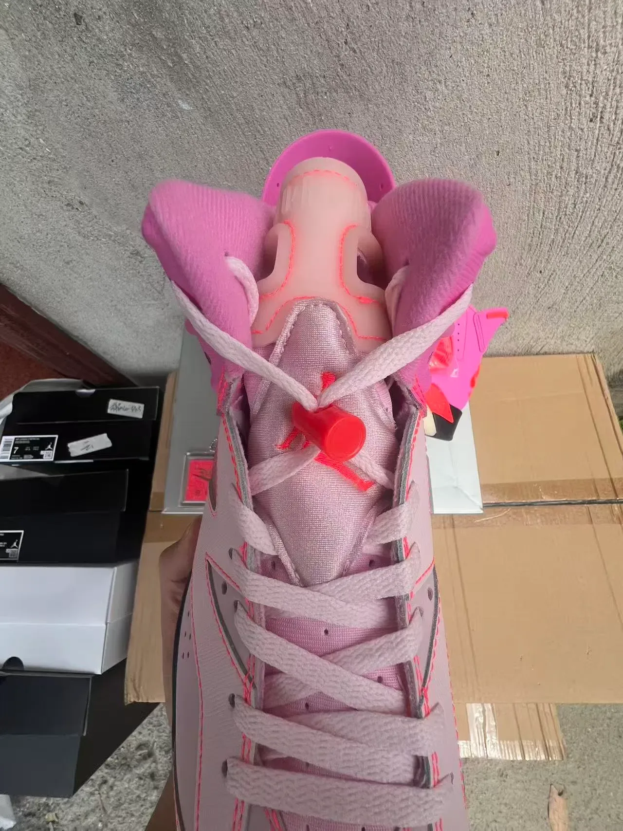 Air Jordan 6 أحذية كرة السلة وردي وبرتقالي 4