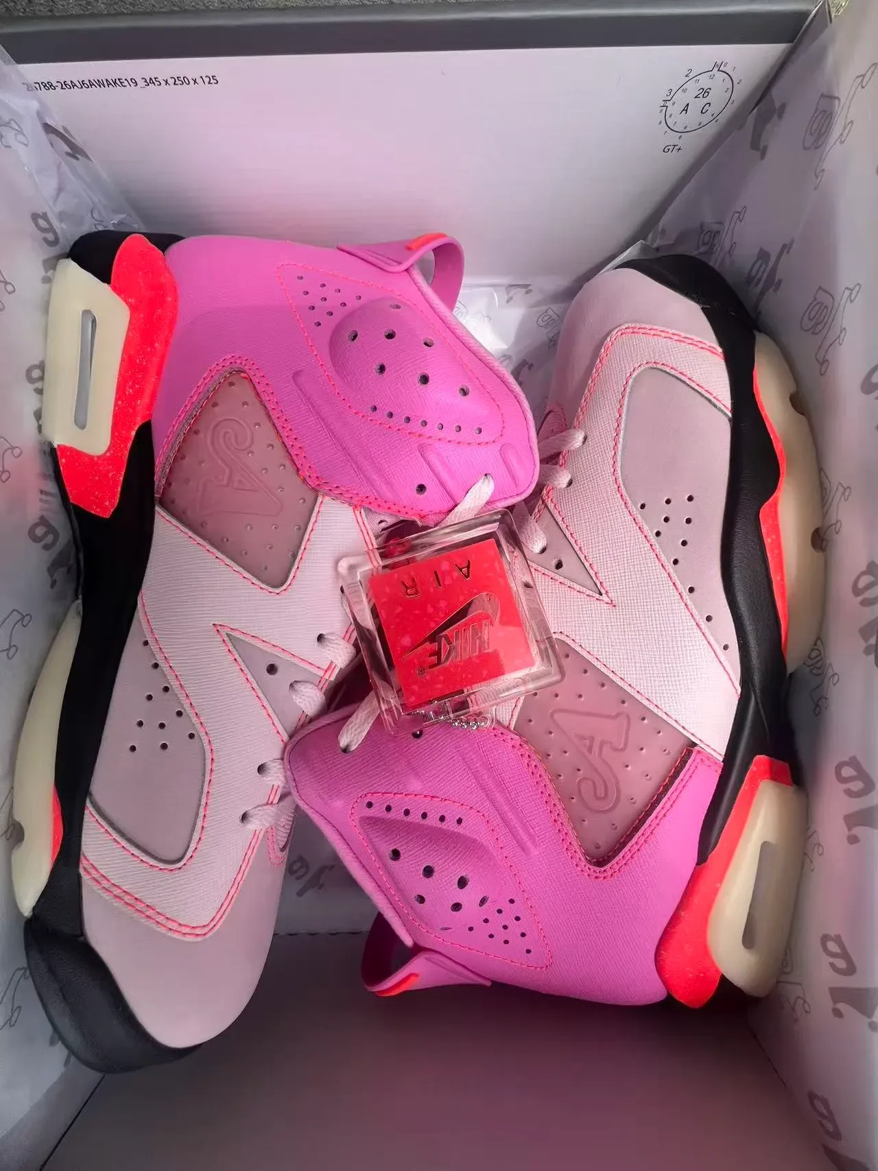 Air Jordan 6 أحذية كرة السلة وردي وبرتقالي 9
