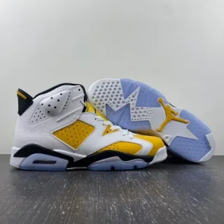 Air Jordan 6 White Yellow Black Light Blue Basketball Shoes