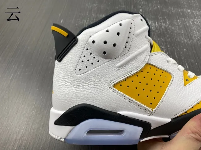 Air Jordan 6 White Yellow Black Light Blue Basketball Shoes 5