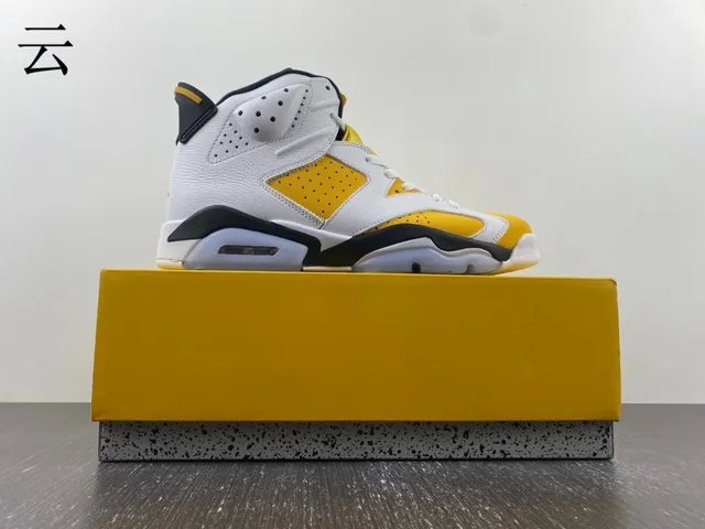 Air Jordan 6 White Yellow Black Light Blue Basketball Shoes 6