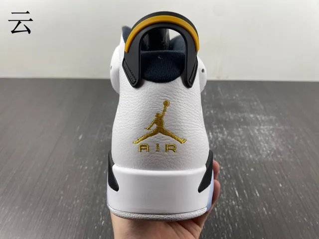 Air Jordan 6 White Yellow Black Light Blue Basketball Shoes 10