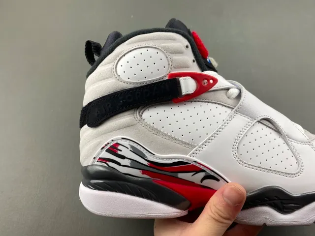 Air Jordan 8 White Black Red Basketball Shoes 3