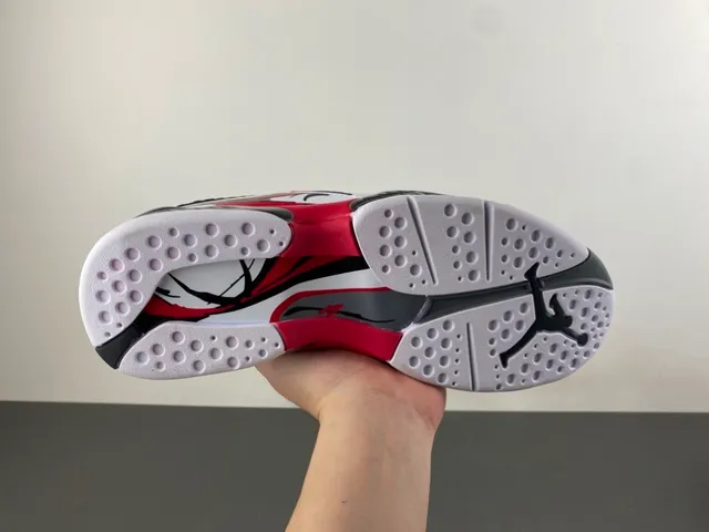 Air Jordan 8 White Black Red Basketball Shoes 9
