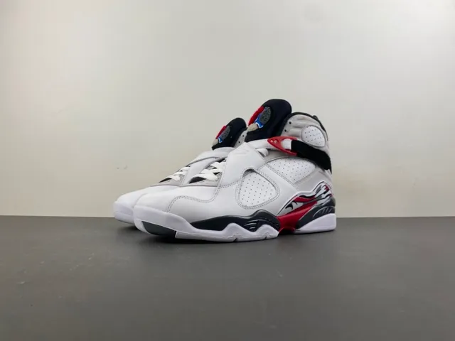 Air Jordan 8 White Black Red Basketball Shoes 10