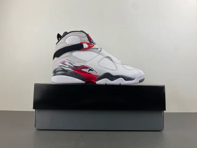 Air Jordan 8 White Black Red Basketball Shoes 15