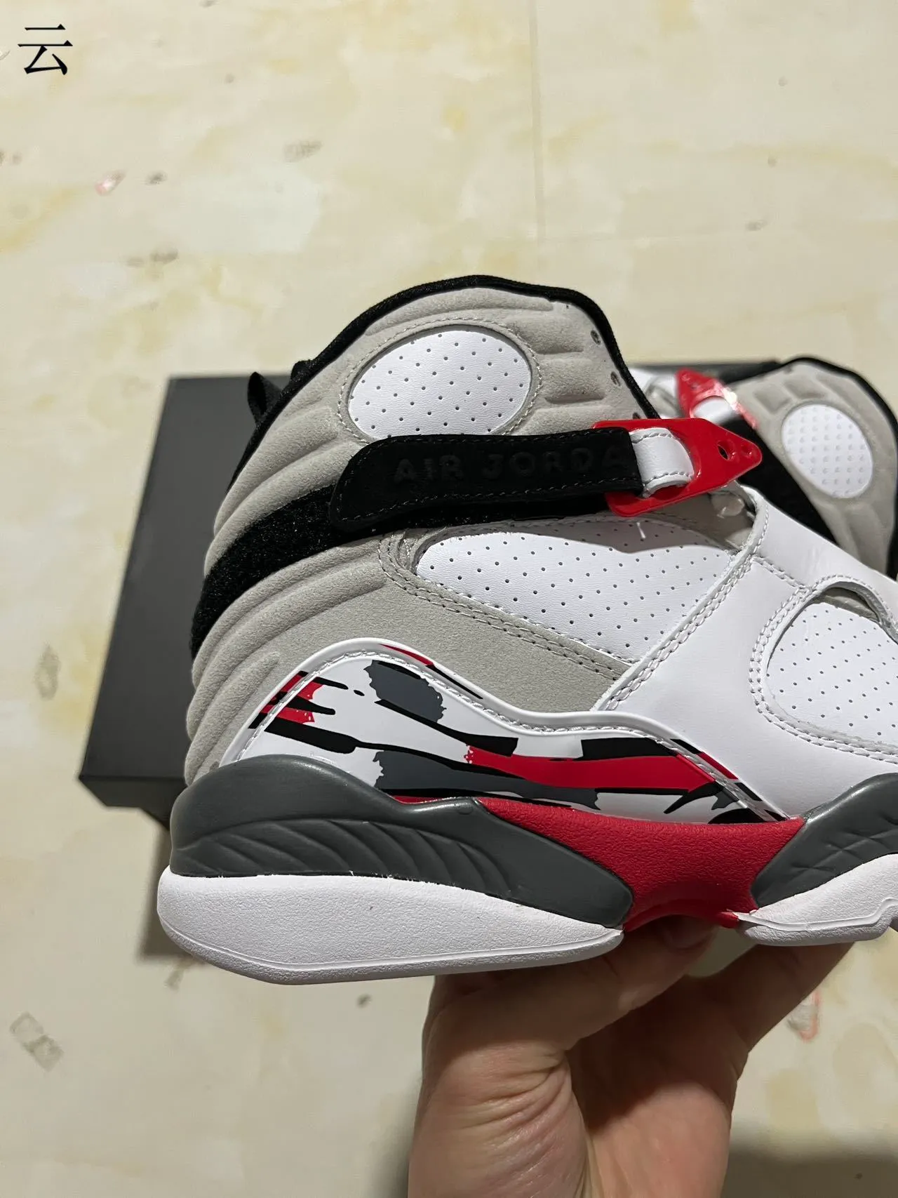 Air Jordan 8 White Gray Red Basketball Shoes 6