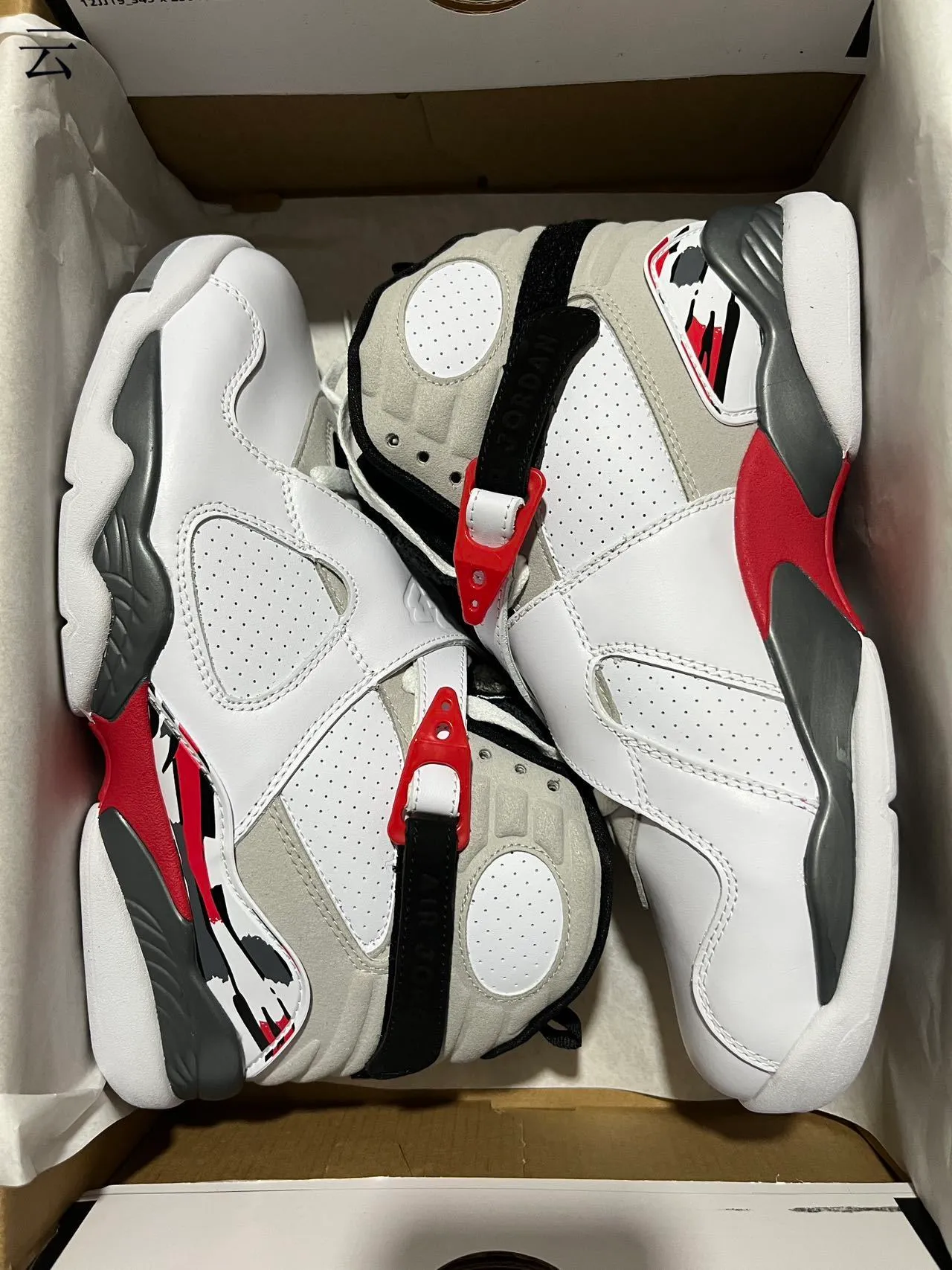 Air Jordan 8 White Gray Red Basketball Shoes 10