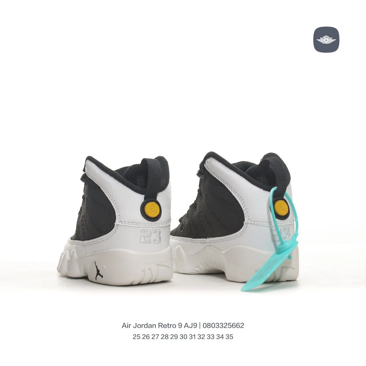 Air Jordan 9 Black Gray Yellow Orange Basketball Shoes 20