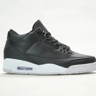 Air Jordan Black White Leather Upper Perforated Tongue Basketball Shoes